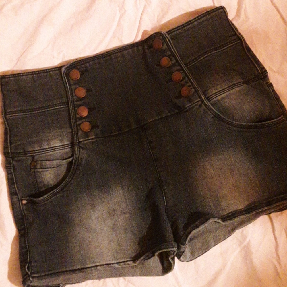 Denim High-Rise Shorts